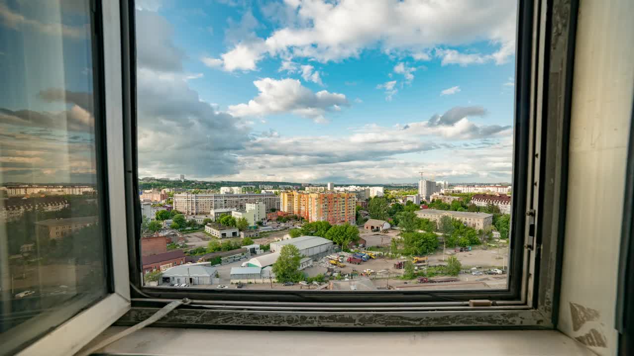 Stock Video Panoramic View Of The City From The Window Of An Live Wallpaper - Free Download