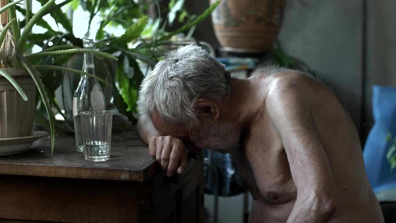 Stock Video Old Poor Man Depressed And Drunk Live Wallpaper - Free Download