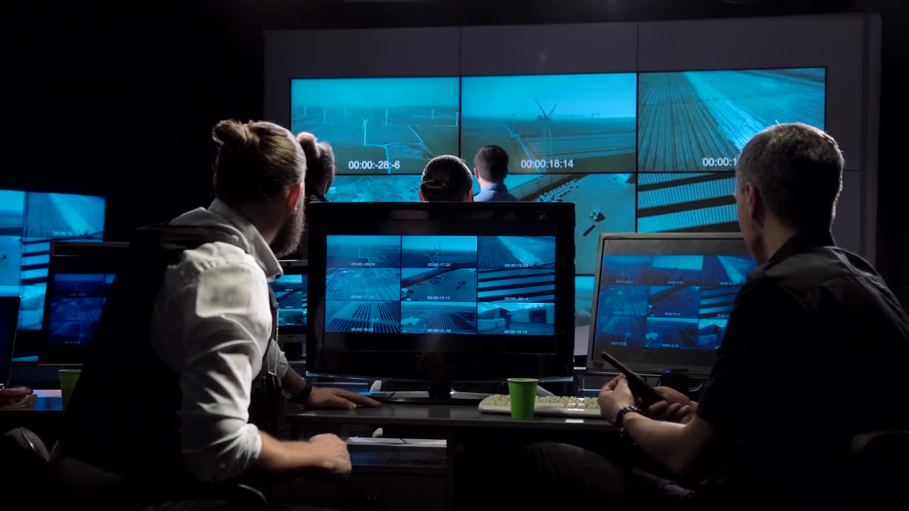 Free Stock Video Security Camera Crew Working In Control Center Live Wallpaper - Free Download