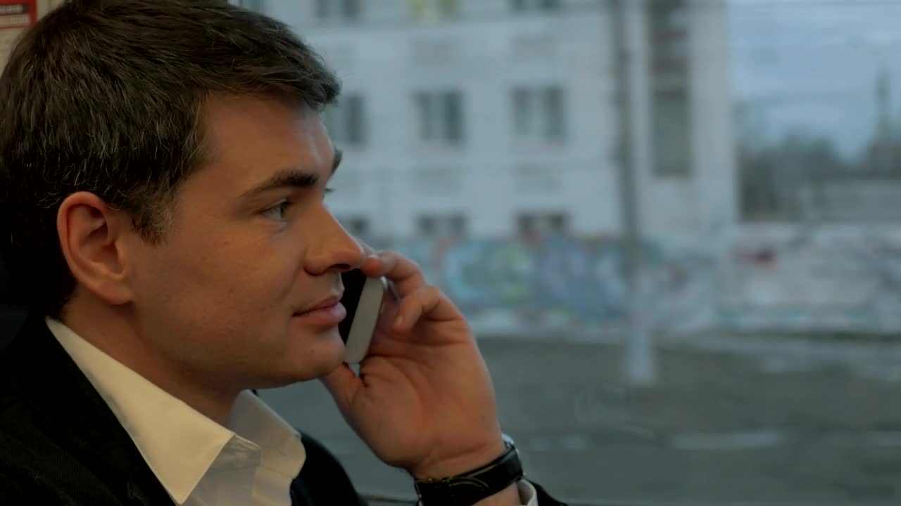 Stock Video Man Chatting To Colleagues On The Train Animated Wallpaper - Free Download