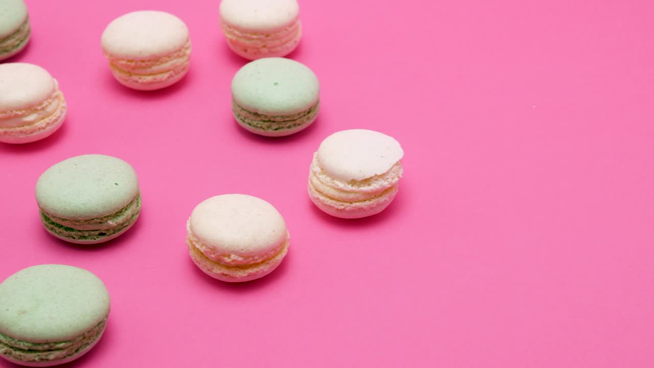 Stock Video Macaroons On A Pink Cloth Animated Wallpaper - Free Download