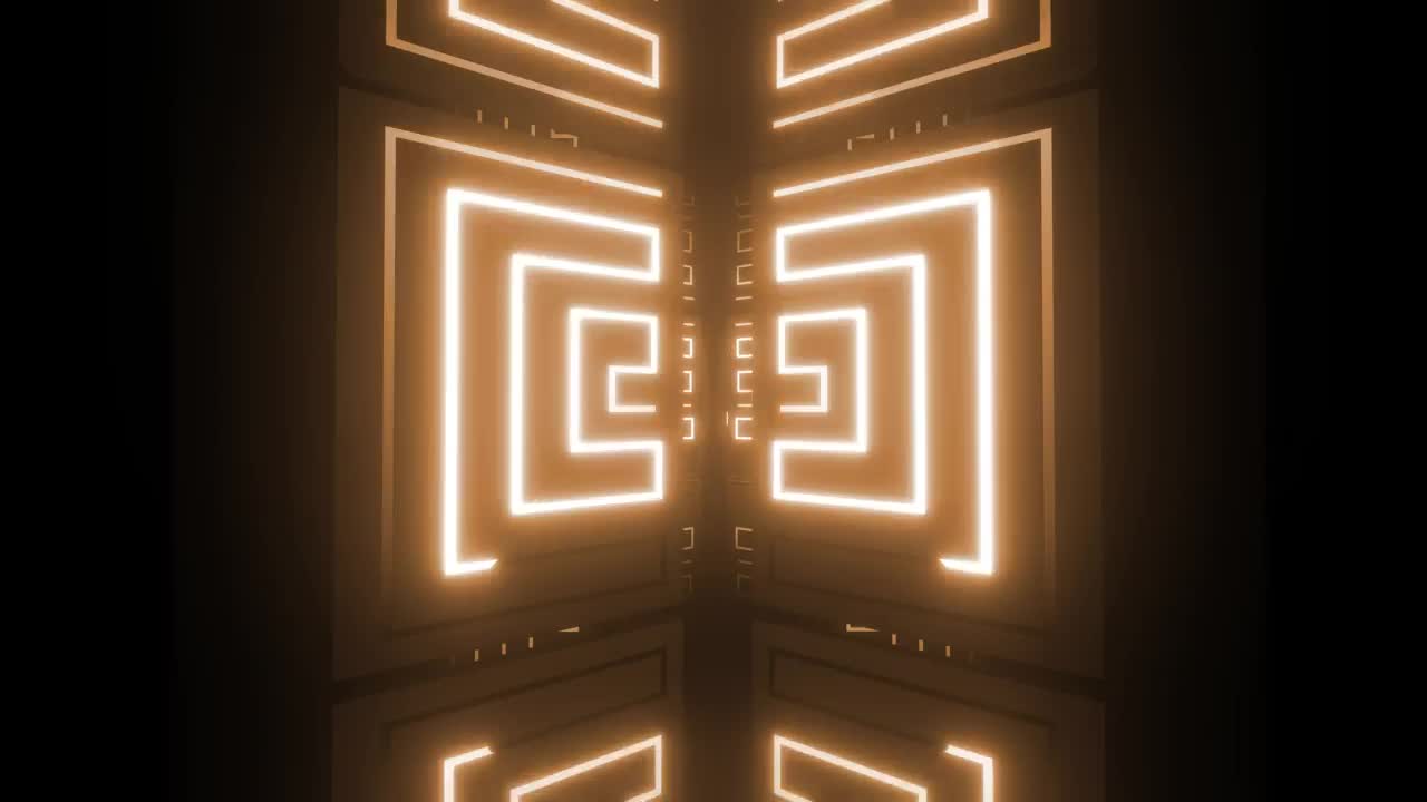 Free Stock Video Tunnel With Neon Light Strokes In Geometric Shapes Live Wallpaper - Free Download