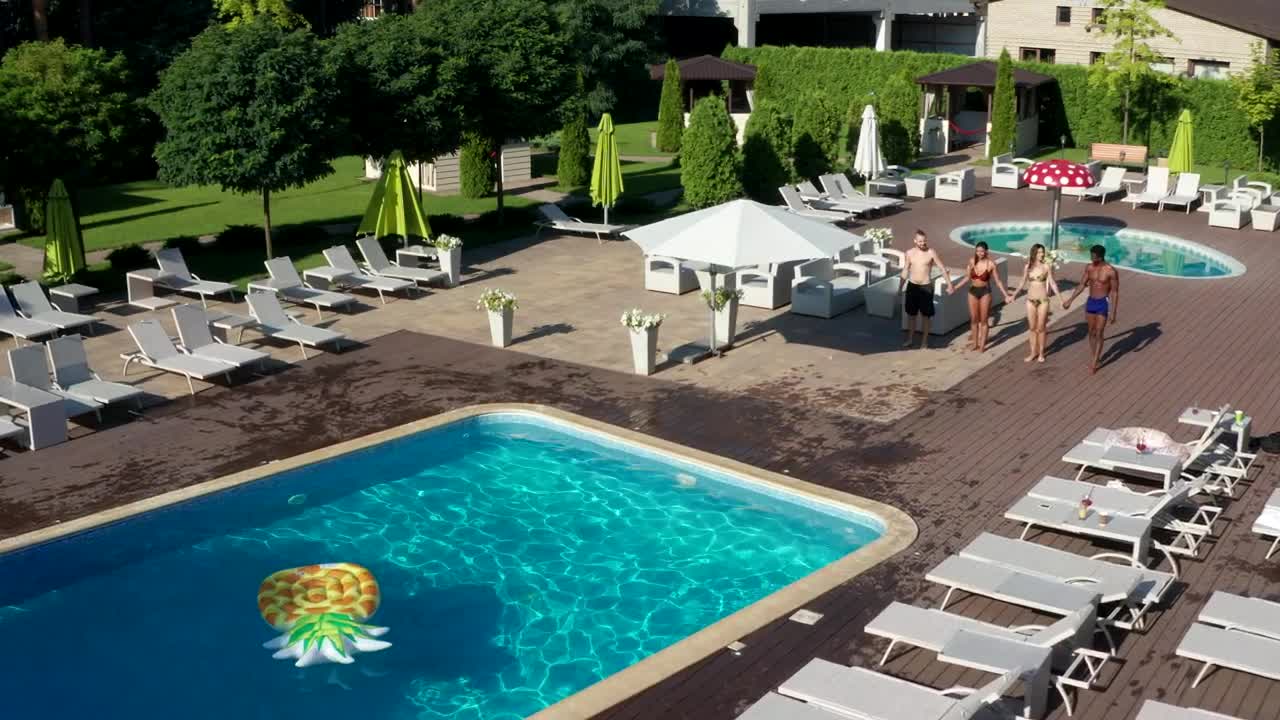 Stock Video Group Of Friends Jumping Into A Pool Live Wallpaper For PC - Free Download