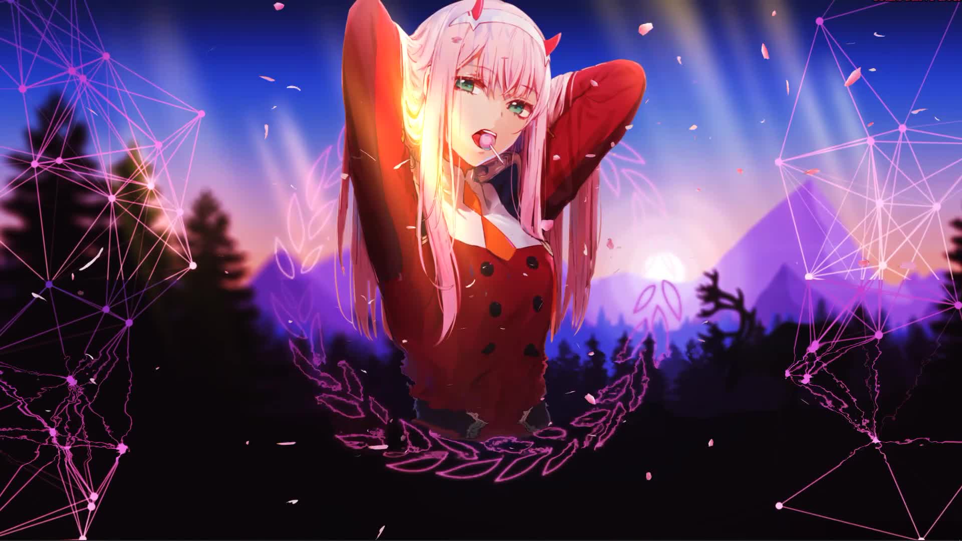 Zero Two Anime Girl With Lolipop Live Wallpaper - Free Download