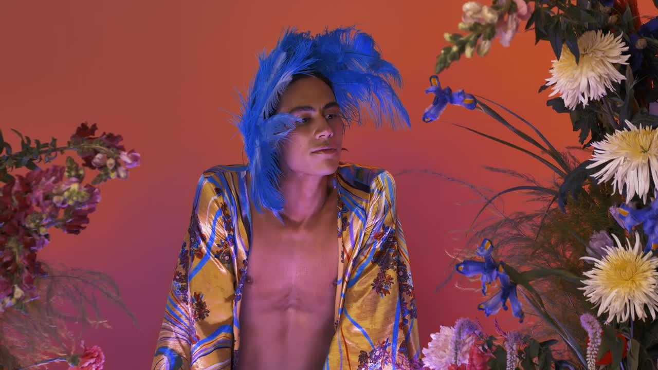 Stock Video Female Gay Man Surrounded By Many Flowers Live Wallpaper For PC - Free Download