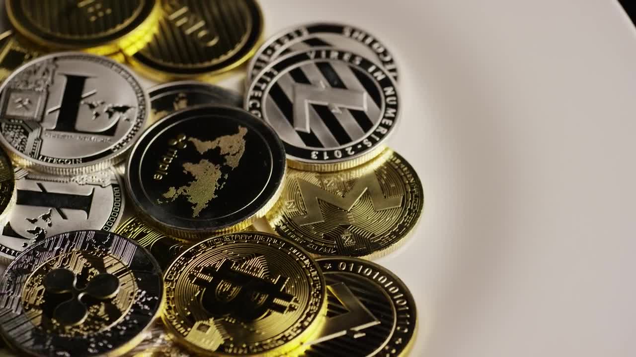 Stock Video Different Cryptocurrency Coins Rotating Live Wallpaper For PC - Free Download