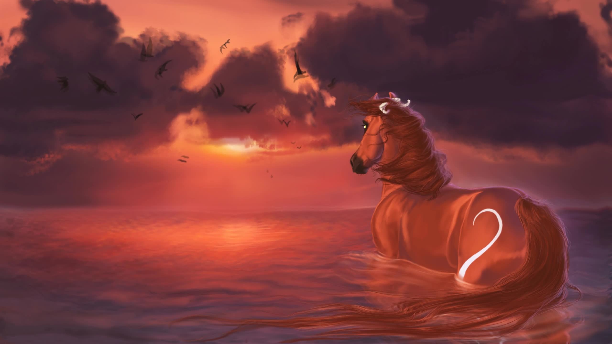 Red  Animated  Horse  2K  Live  Wallpaper - Free Download