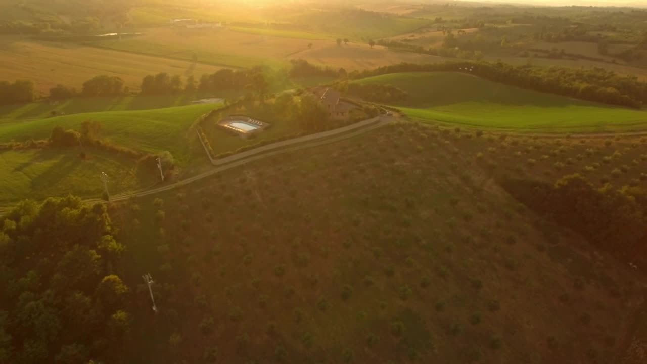 Stock Video Holiday House In The Middle Of The Field Aerial View Animated Wallpaper - Free Download