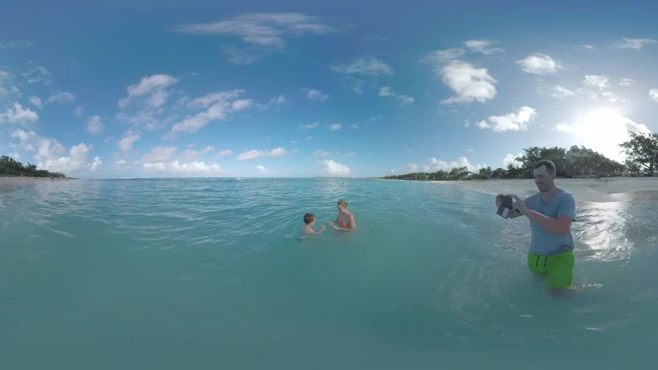 Stock Video Family In The Ocean Shown In Vr Live Wallpaper For PC - Free Download