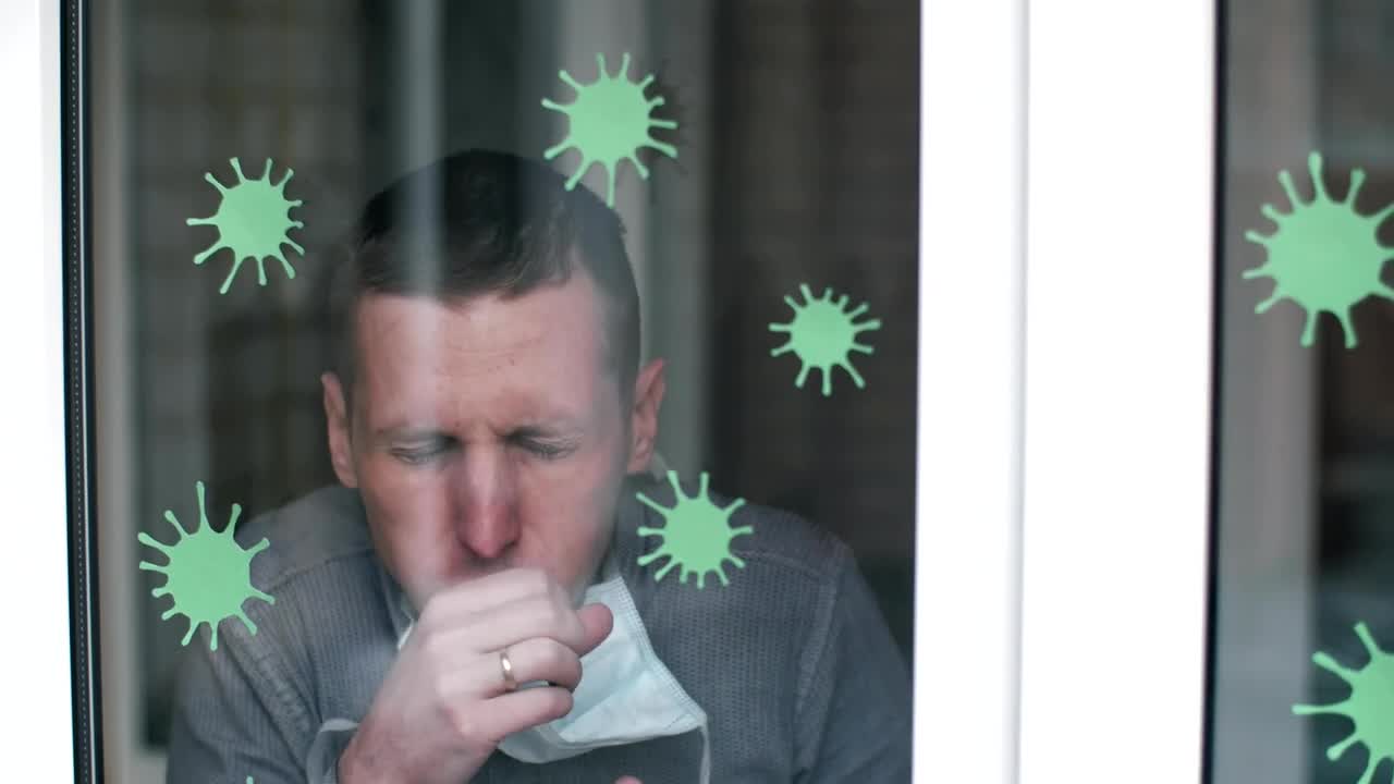 Video Stock Quarantined Man Coughing At Home Live Wallpaper Free - Free Download