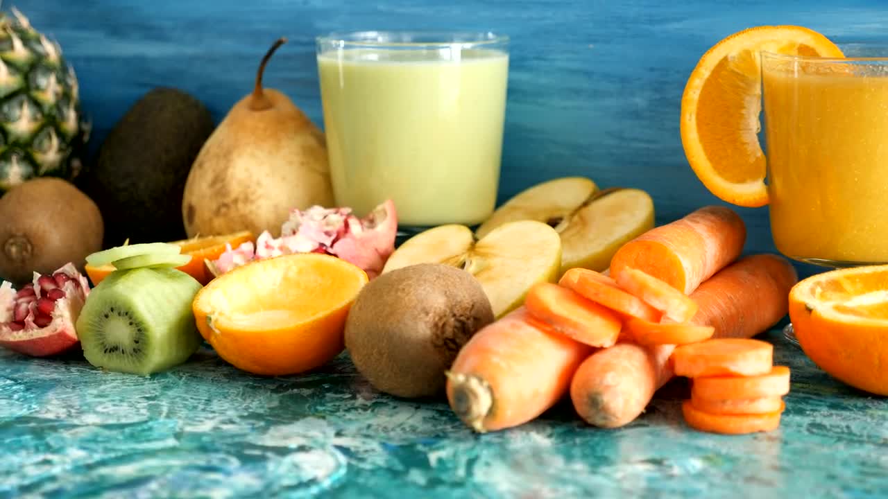 Stock Video Detox Diet Fruit And Vegetable Smoothie Closeup Live Wallpaper For PC - Free Download