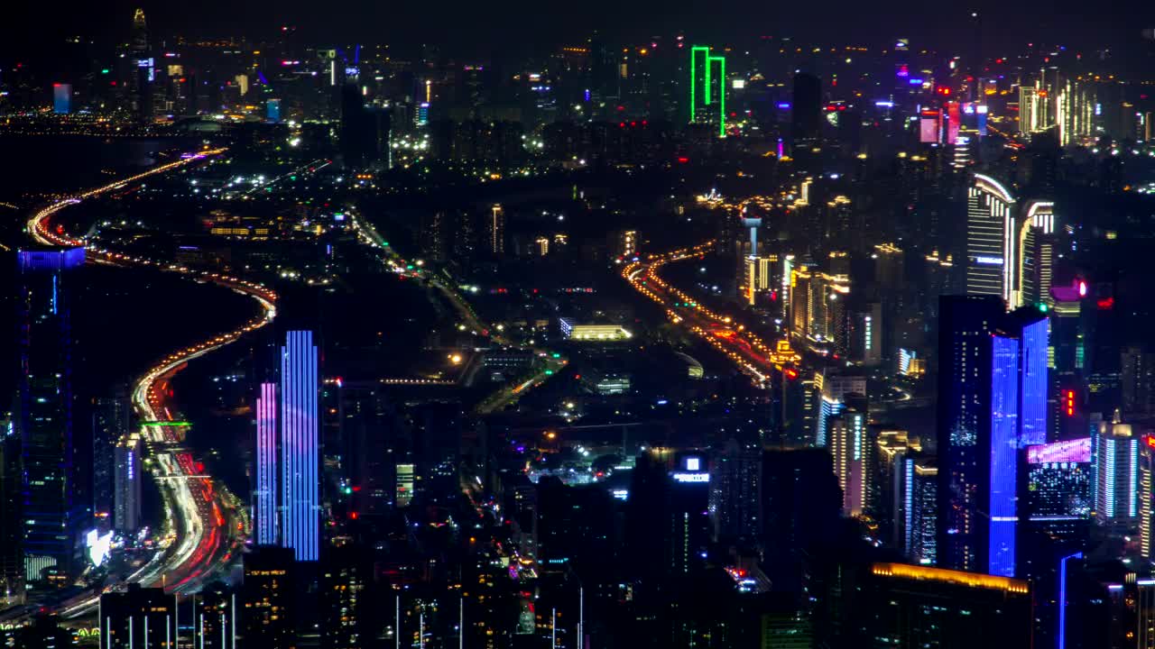 Stock Video Illuminated Buildings In Shenzen At Night Animated Wallpaper - Free Download