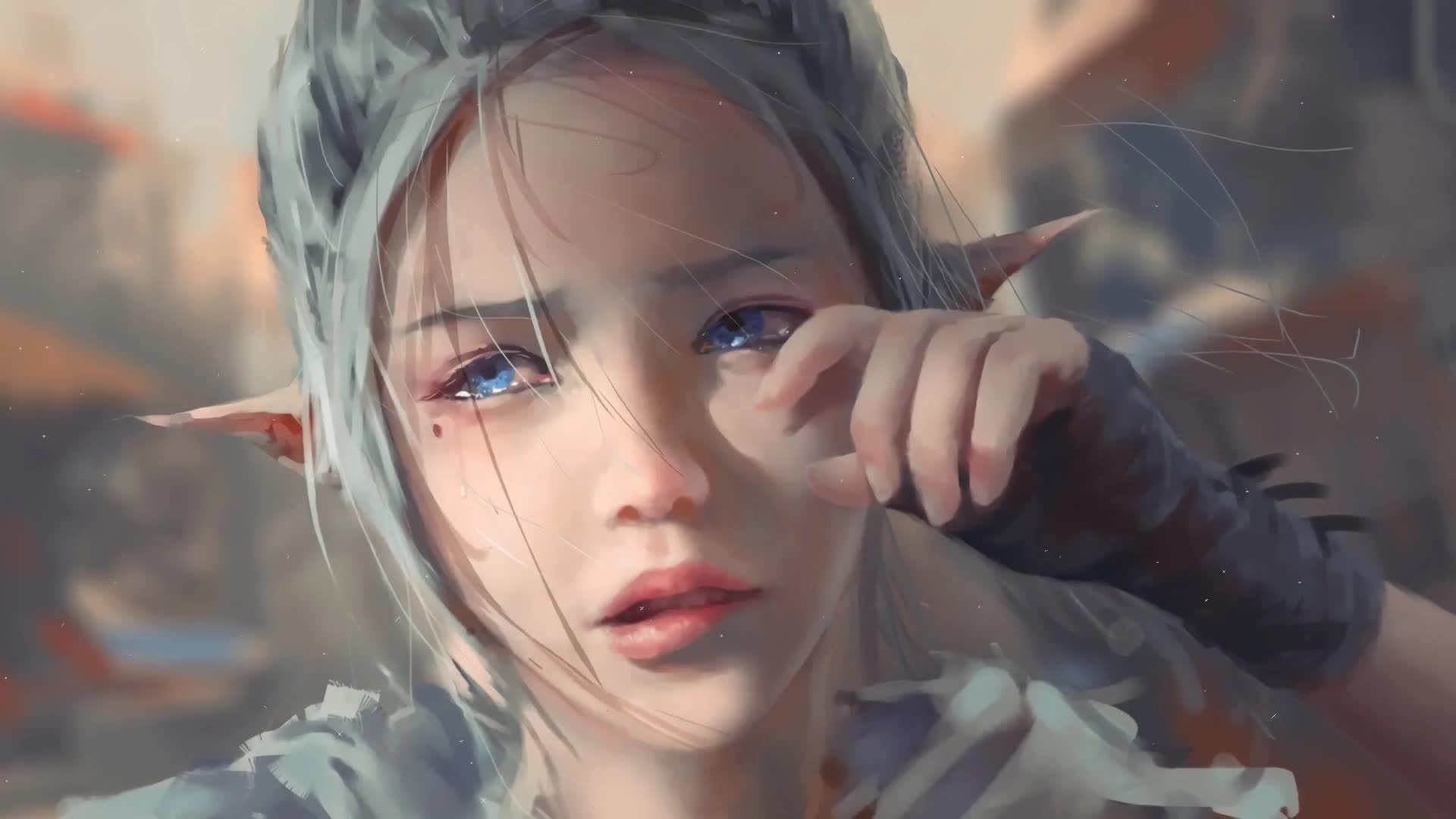Cute Crying Elf Girl Animation Live Wallpaper - Free Download