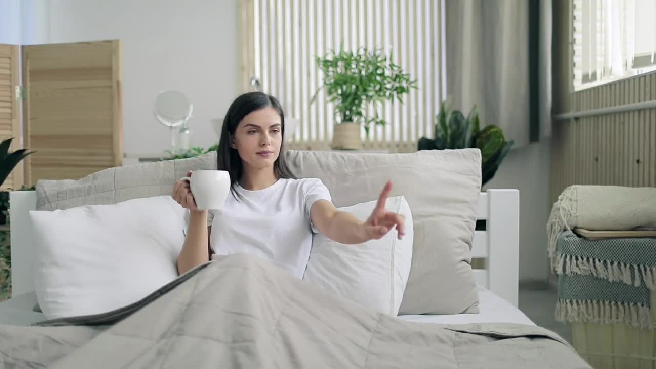 Stock Footage Woman Browses Web On Futuristic Hologram Interface Live Wallpaper - Free Download