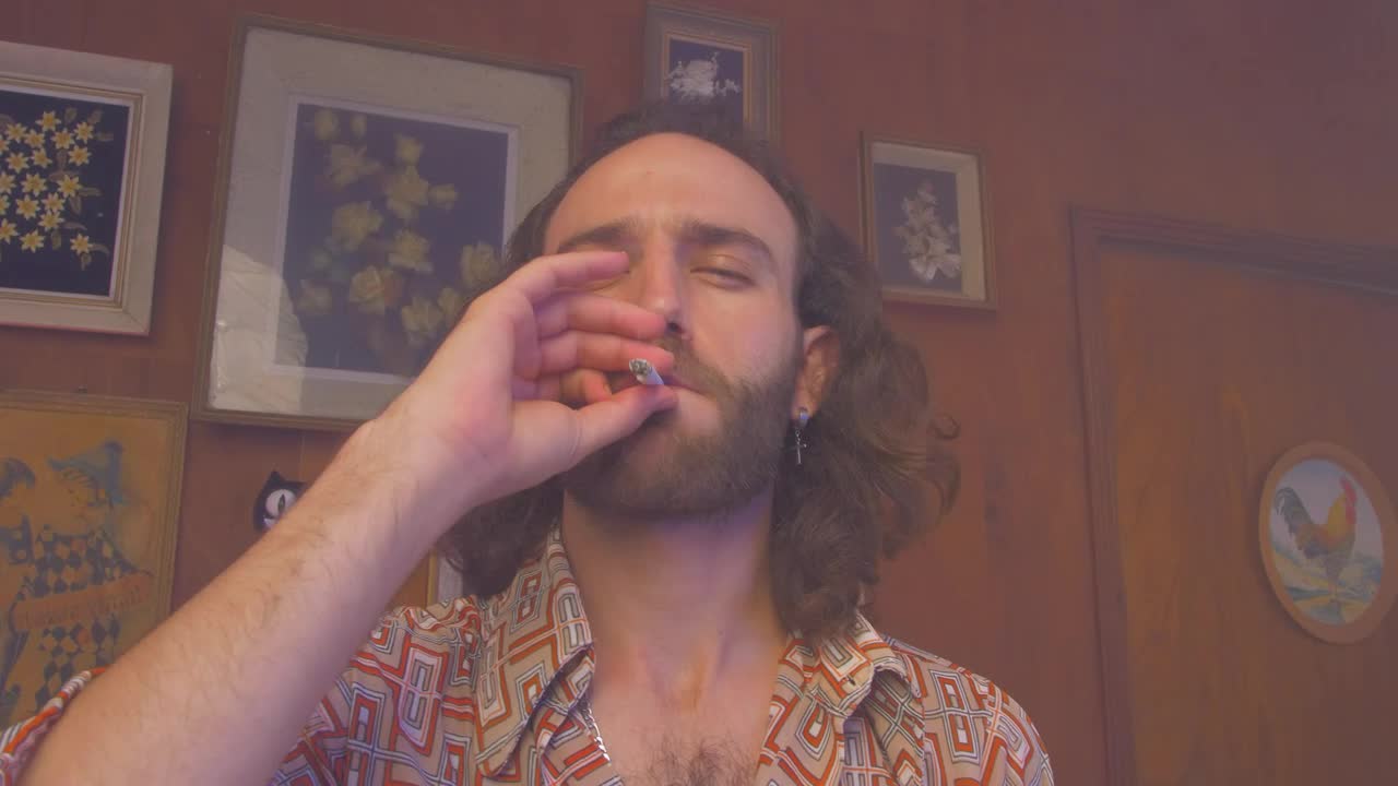 Video Stock Portrait Of A Man Smoking A Cigarette Live Wallpaper Free - Free Download