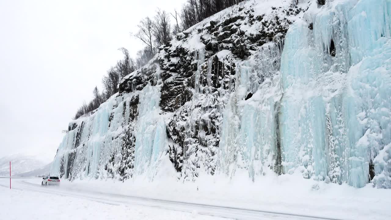 Free Video Stock Snowy Road And A Frozen Mountain Live Wallpaper - Free Download