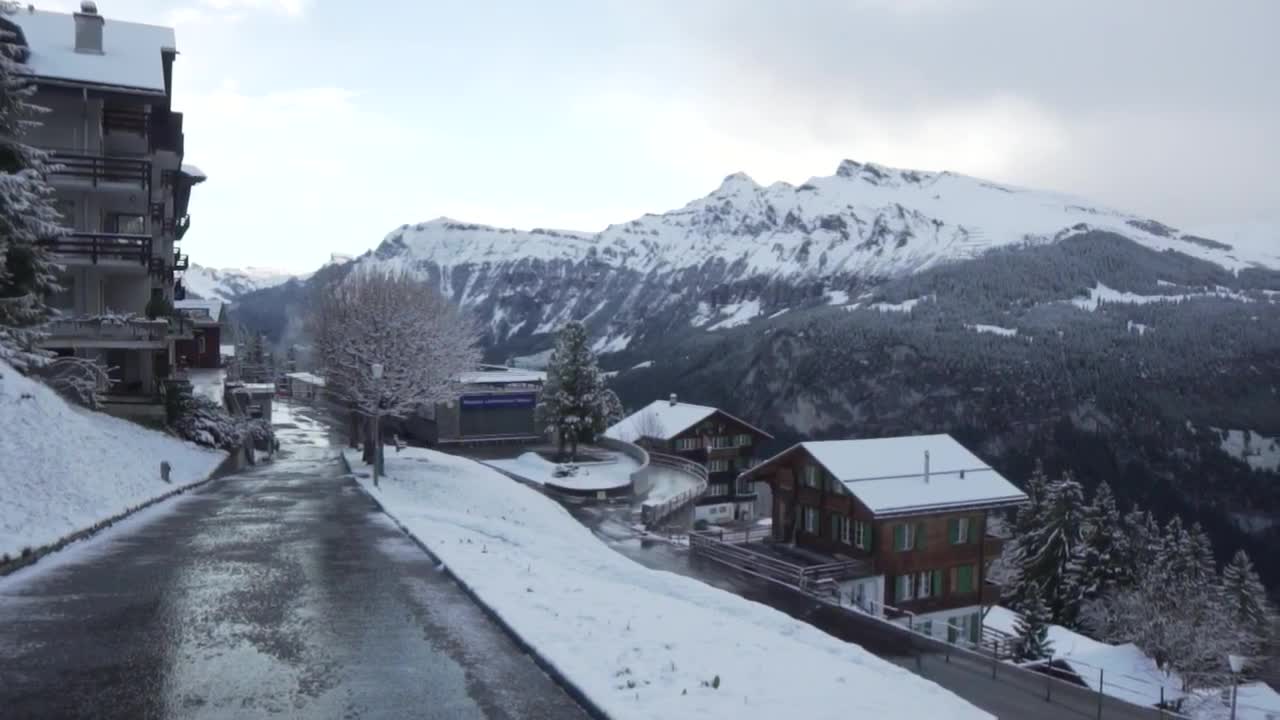 Stock Video Mountain Resort Town In The Snow Live Wallpaper - Free Download