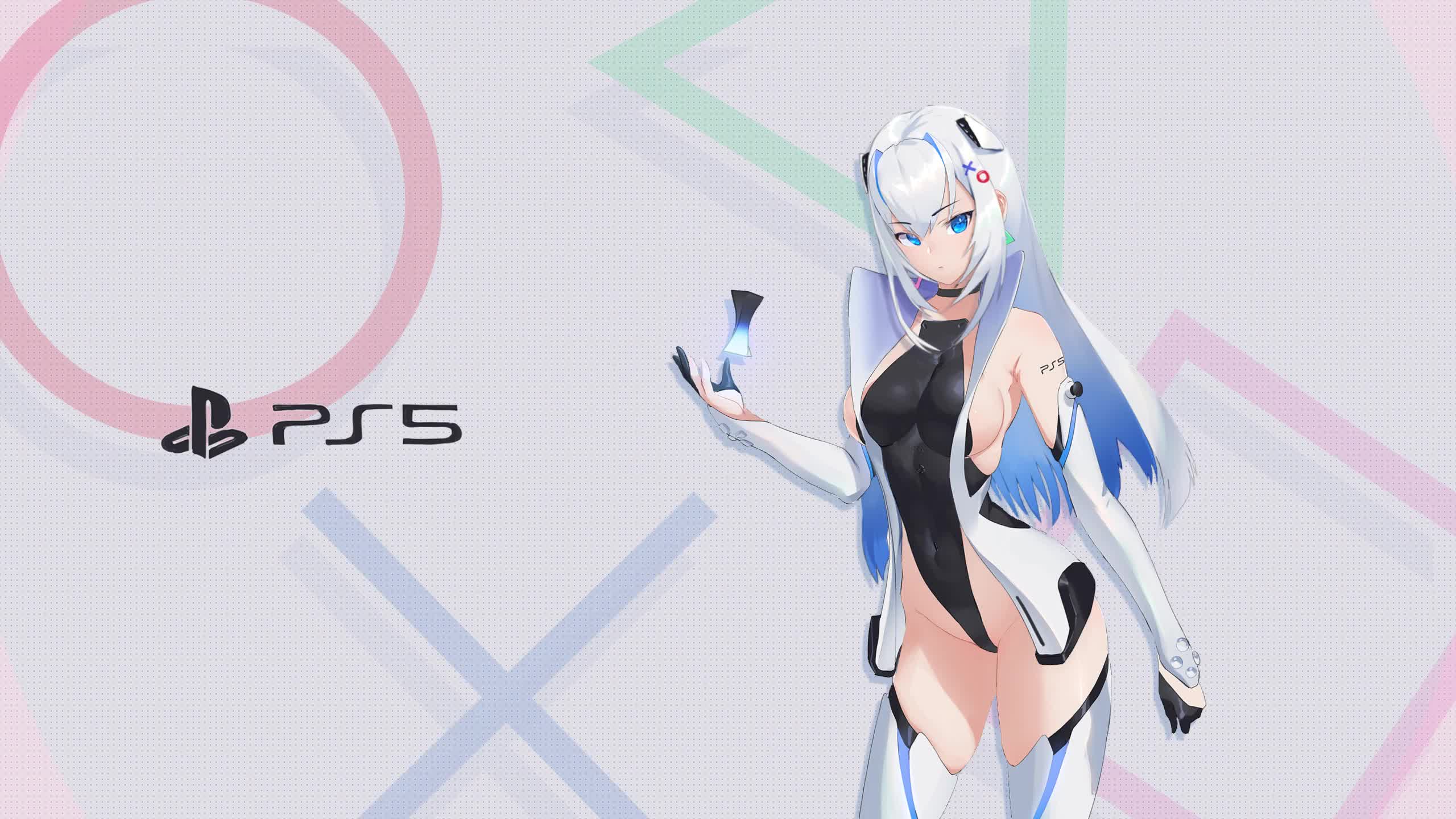 Playstation 5 Console Anime Girl Animated Wallpaper - Free Download