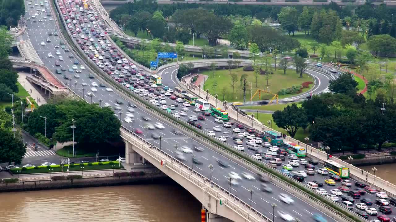 Free Video Stock traffic jam on a highway taken from above Live Wallpaper - Free Download