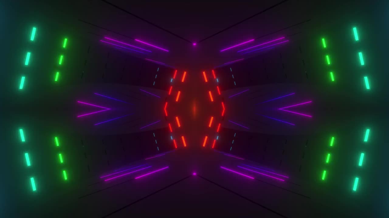 Stock Video Colorful Neon Lights On The Walls Of A D Space Live Wallpaper For PC - Free Download