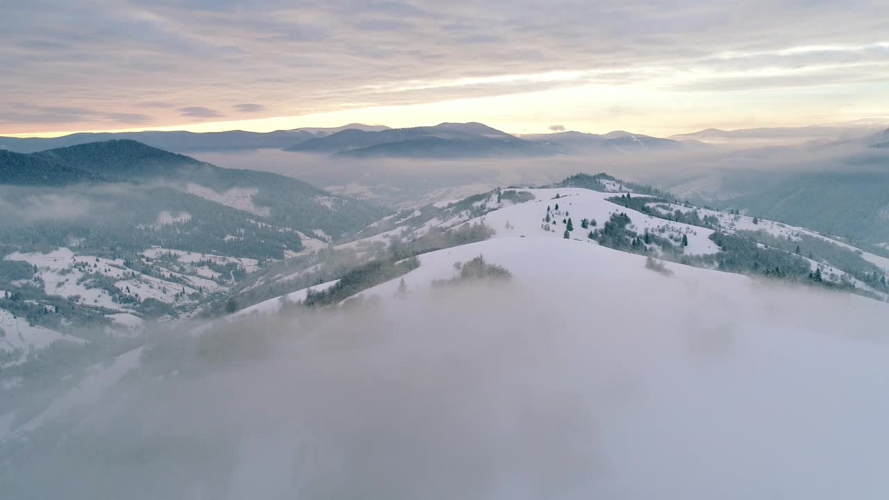 Stock Video Foggy Winter Wonderland Seen From The Air Live Wallpaper For PC - Free Download