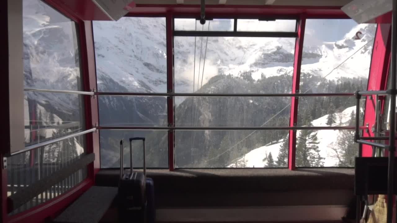 Free Video Stock Snow Capped Mountains Seen From Cable Car Station Live Wallpaper - Free Download