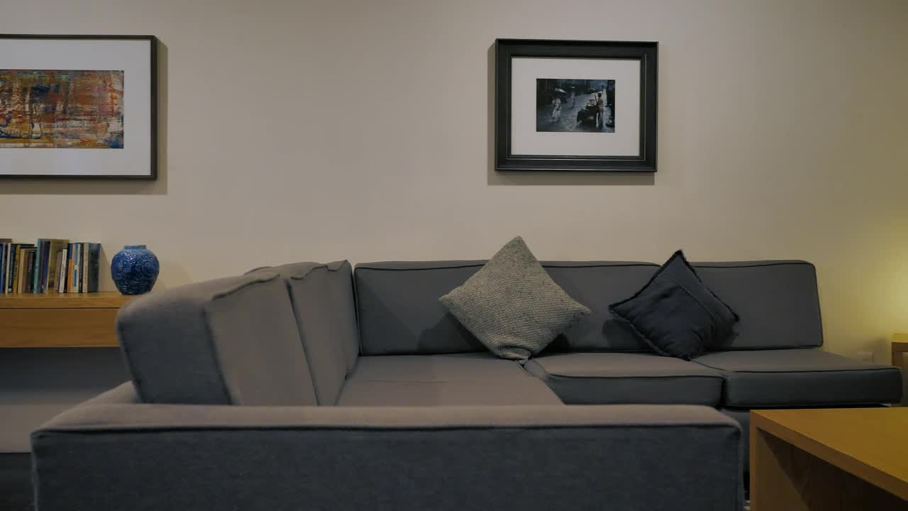 Stock Video Minimalist Room With Gray Sof Animated Wallpaper - Free Download
