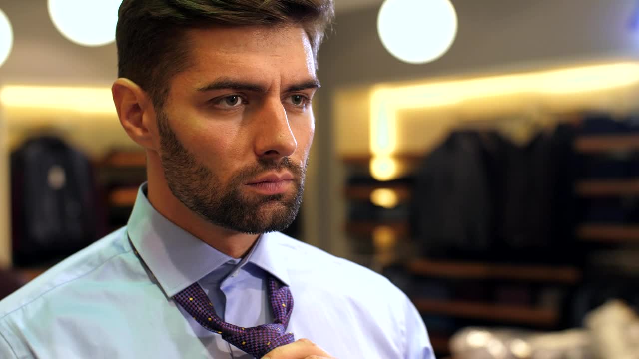 Stock Video Bearded Man Tying A Tie To His Suit Live Wallpaper For PC - Free Download
