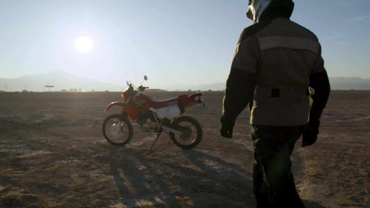 Stock Video Biker Walking Towards His Motorcycle Live Wallpaper For PC - Free Download