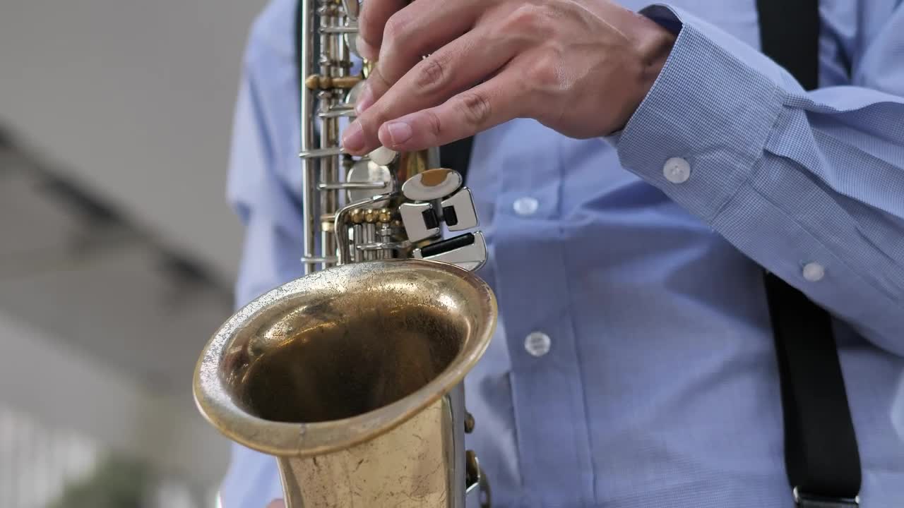 Stock Video Hands Of A Saxophonist Playing A Song Animated Wallpaper - Free Download