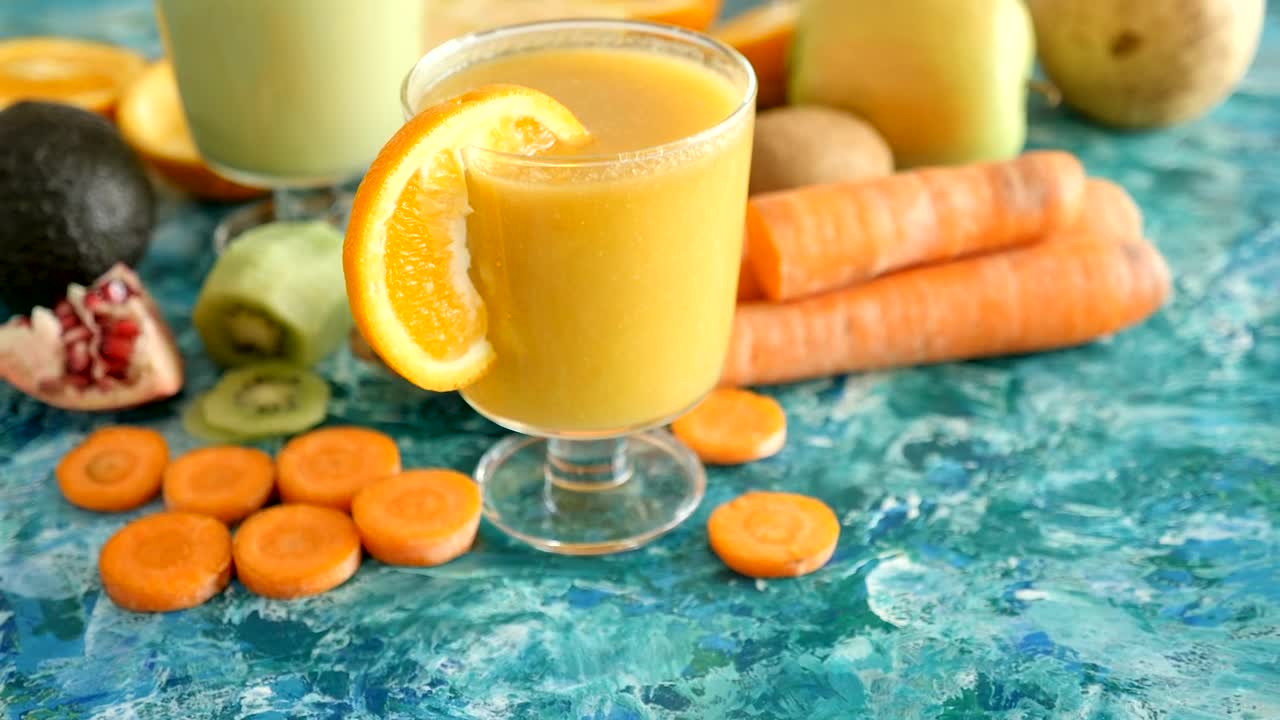 Stock Video Fresh Orange Juice And Vegetables Live Wallpaper For PC - Free Download