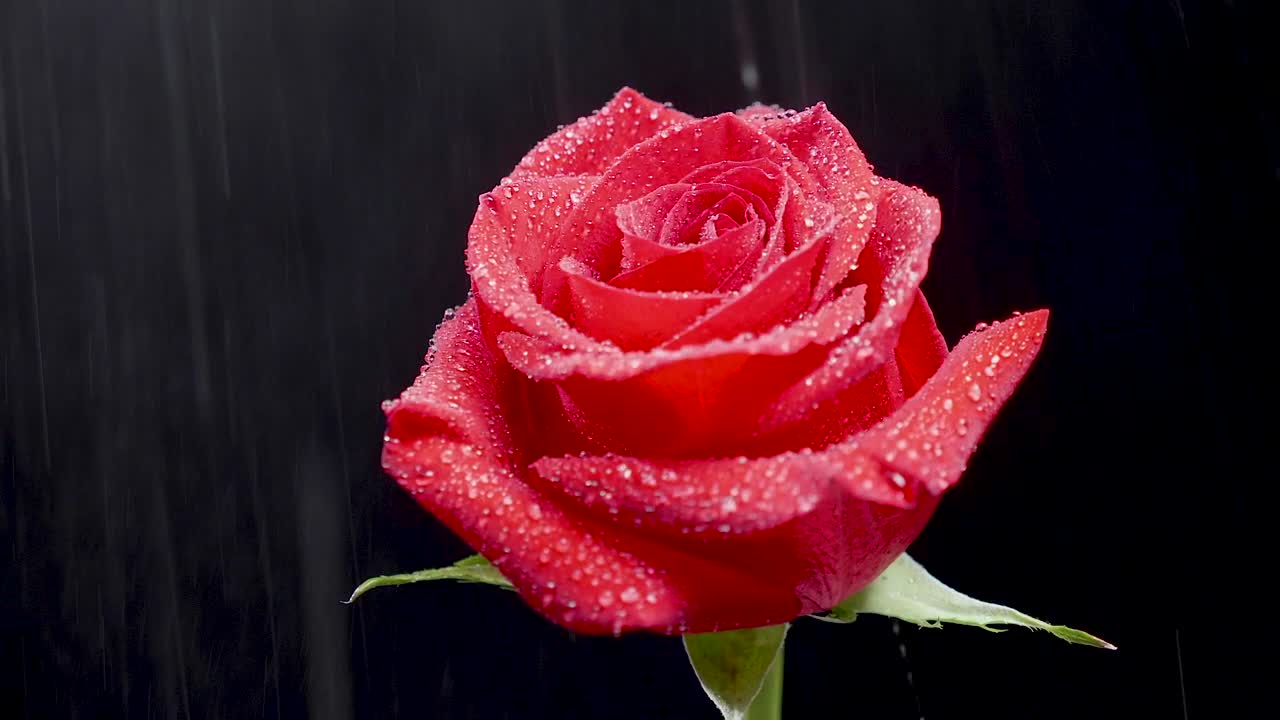 Stock Video Gentle Water Drops Falling On A Rose Live Wallpaper For PC - Free Download