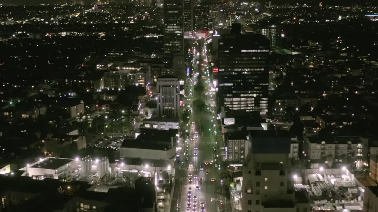 Stock Video Flying Down A Main Avenue In Los Angeles At Night Live Wallpaper For PC - Free Download