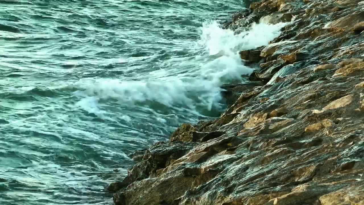 Free Stock Video Rocks Surface Being Hit By The Sea Waves Live Wallpaper - Free Download