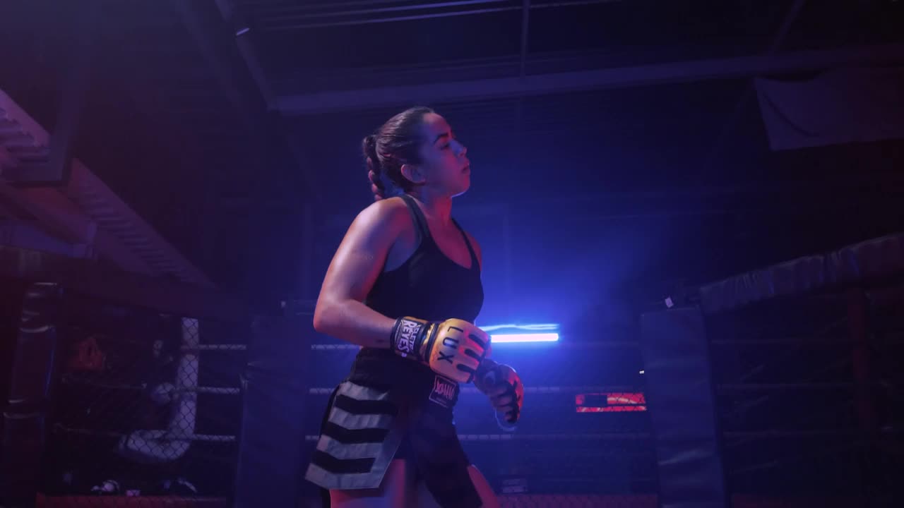 Free Stock Video Young Wrestler Woman Warming Up On A Ring Live Wallpaper - Free Download
