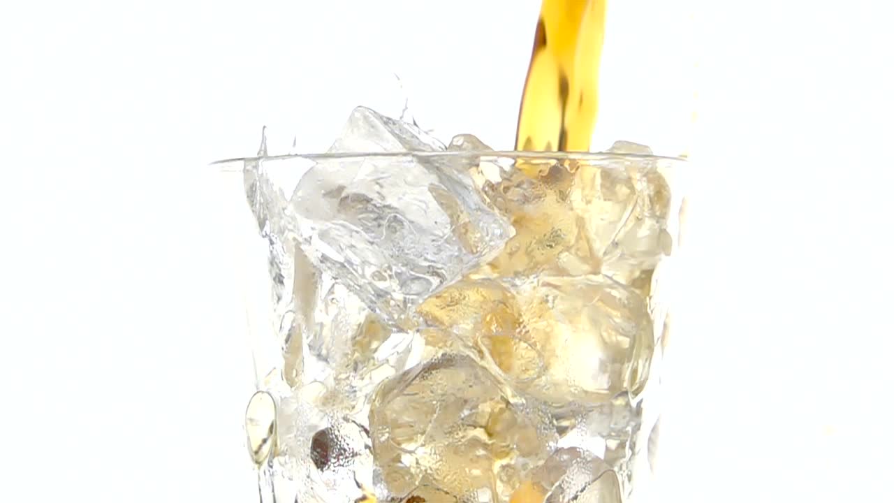 Free Stock Video Serving Soda In A Glass With Ice Cubes On A Live Wallpaper - Free Download