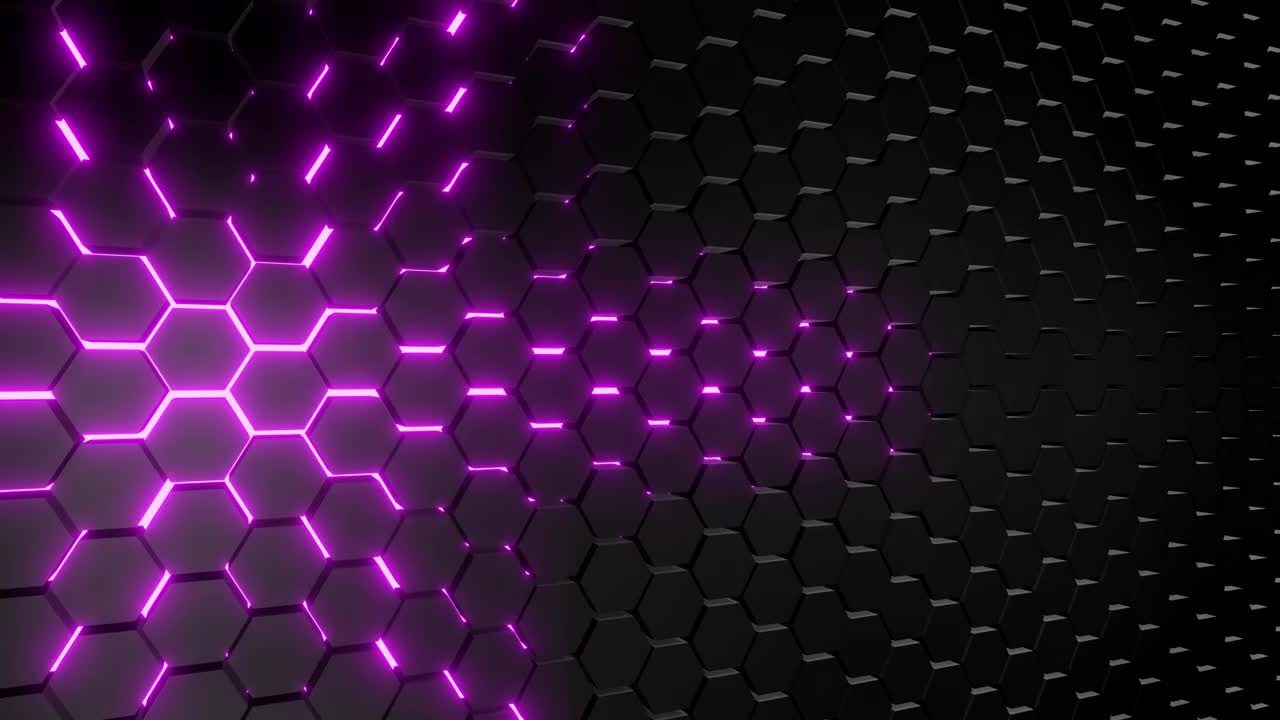 Stock Video Futuristic Honeycomb With Neon Light Live Wallpaper For PC - Free Download