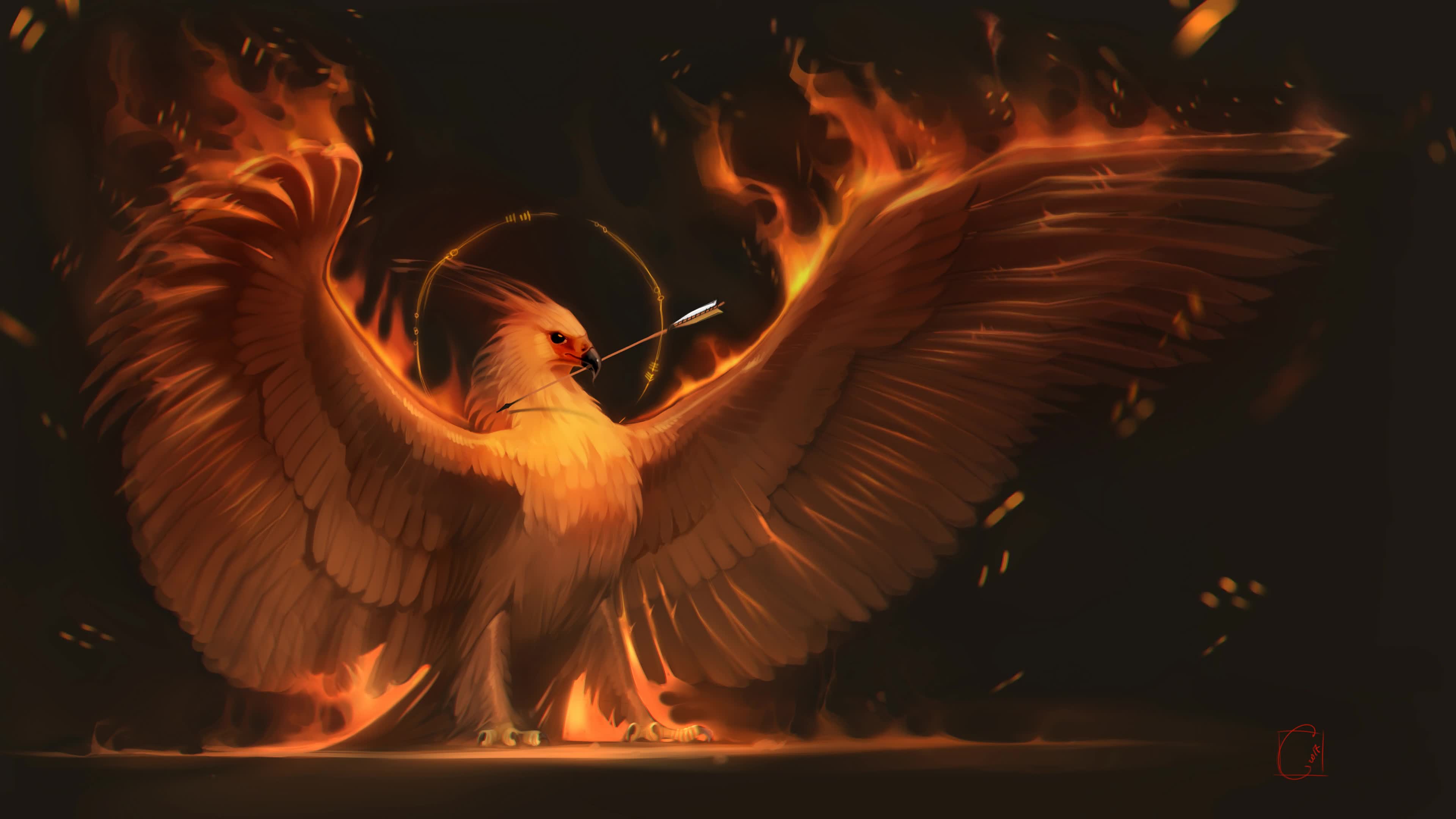 War  Phoenix  Arrow  Fire  4K  Live  Wallpaper - Free Download
