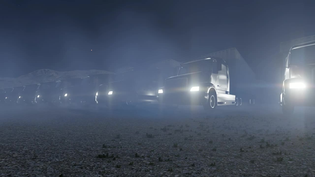 Free Video Stock transport trucks at night Live Wallpaper - Free Download