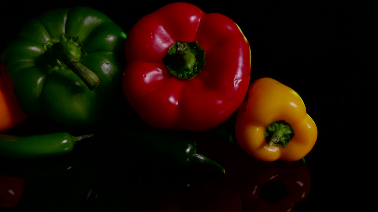 Stock Video Peppers Against A Dark Table Live Wallpaper - Free Download
