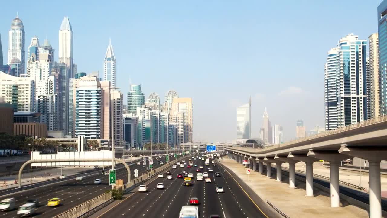 Stock Video Highway In The Dubai Marina On A Sunny Day Animated Wallpaper - Free Download