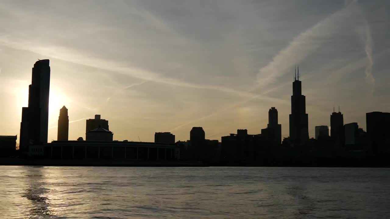 Free Video Stock time lapse of the chicago skyline sunset Live Wallpaper - Free Download