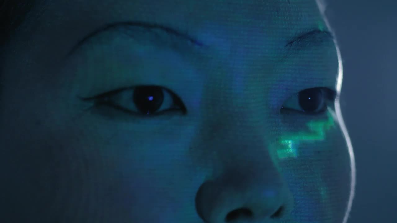 Stock Video Female Cyborg Looking To Something Live Wallpaper For PC - Free Download