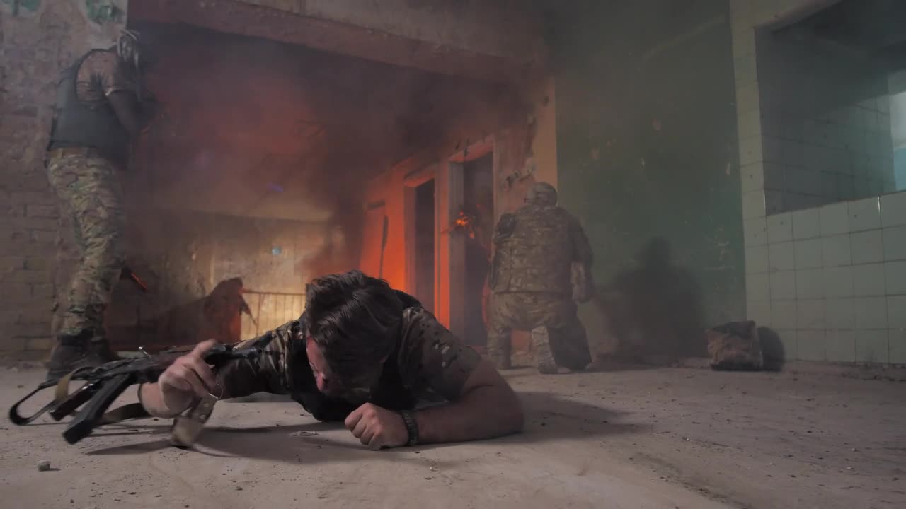 Free Video Stock Soldier Crawling Away From A Fire Live Wallpaper - Free Download