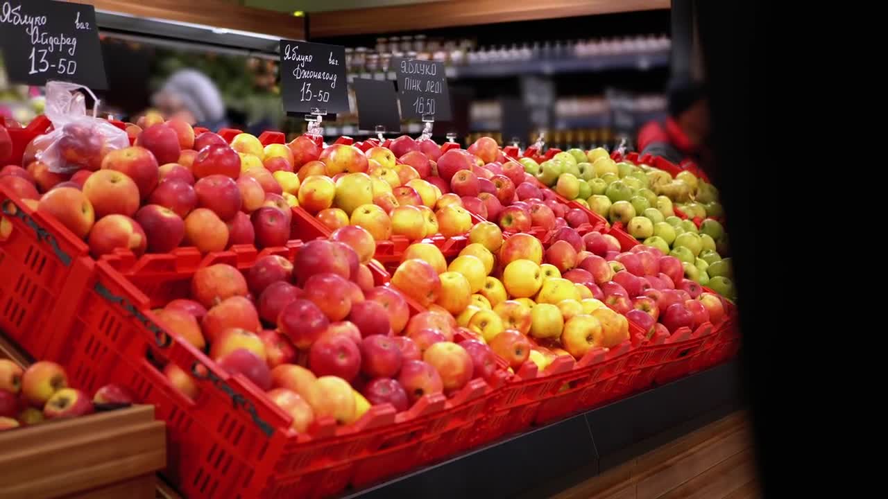 Stock Video Fruits With Price Tags In The Supermarket Trays Live Wallpaper For PC - Free Download