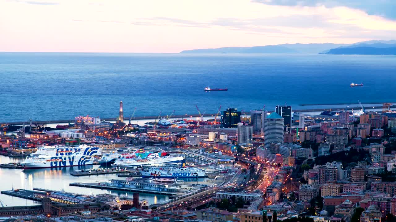 Stock Video From Day To Night In Genova Cityscape Live Wallpaper For PC - Free Download