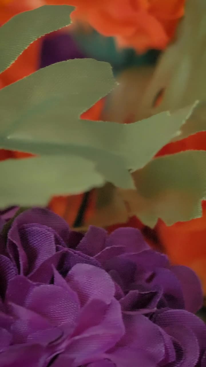 Free Video Stock synthetic fabric flowers close view Live Wallpaper - Free Download