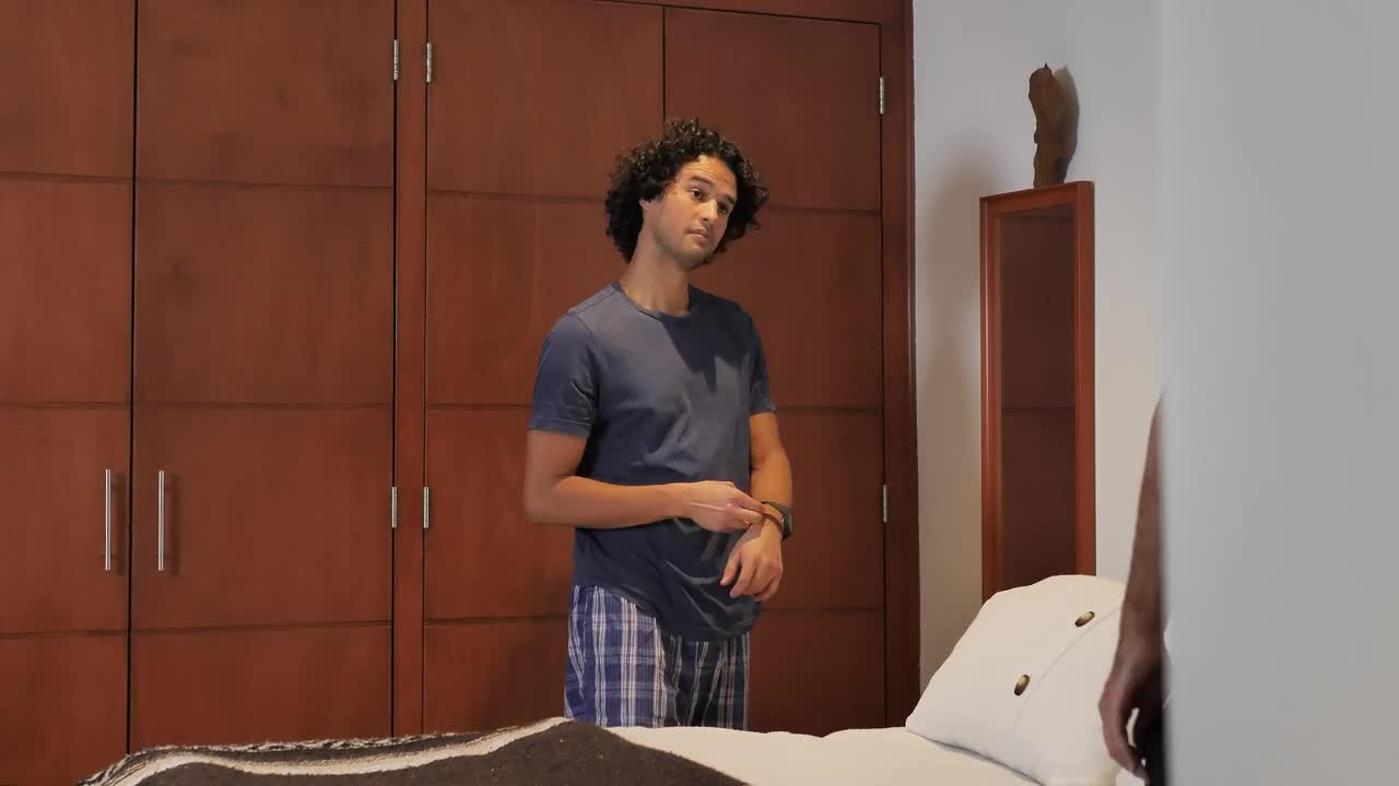 Free Stock Video Two Male Lgbtq Couple Getting Into Bed Before Going To Live Wallpaper - Free Download