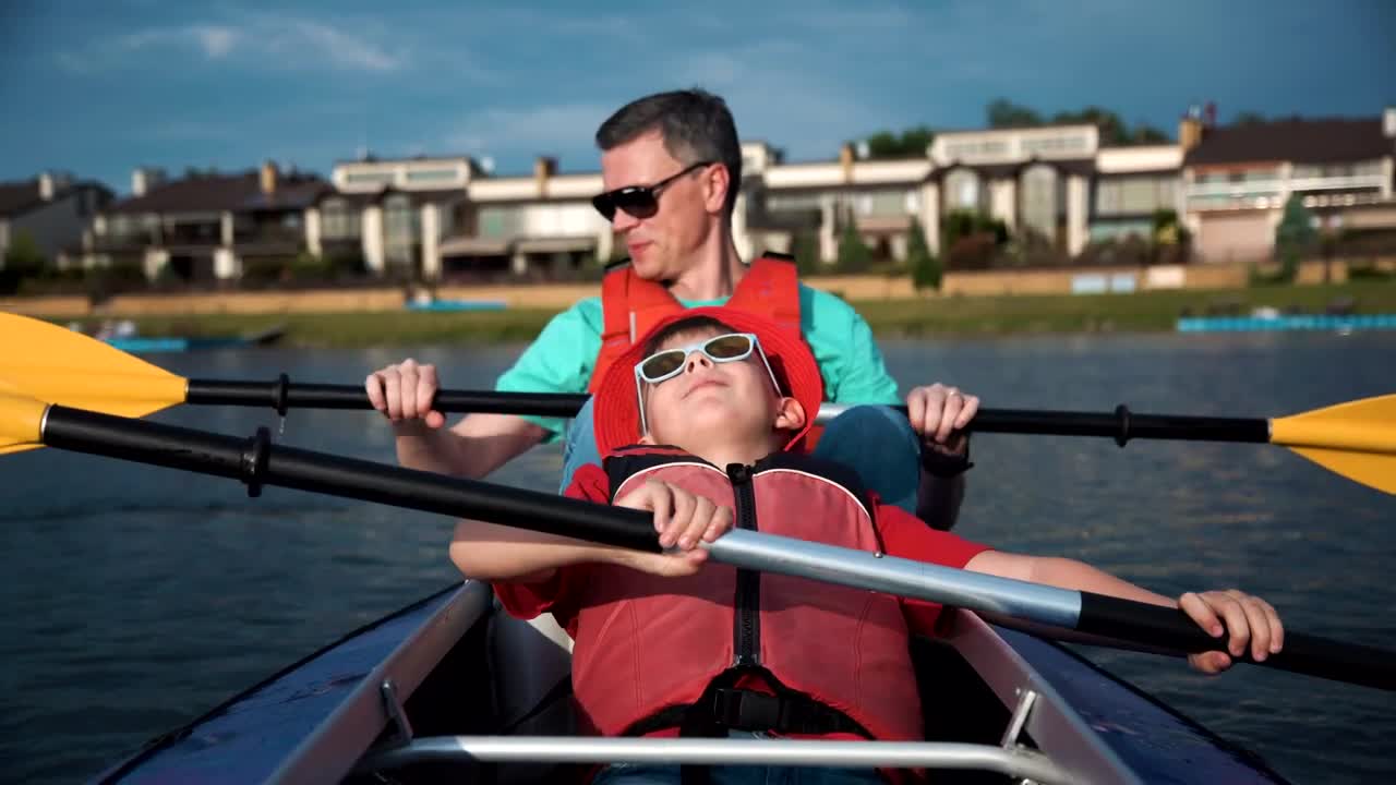 Stock Video Father And Son Doing Kayak In The Lake Live Wallpaper For PC - Free Download