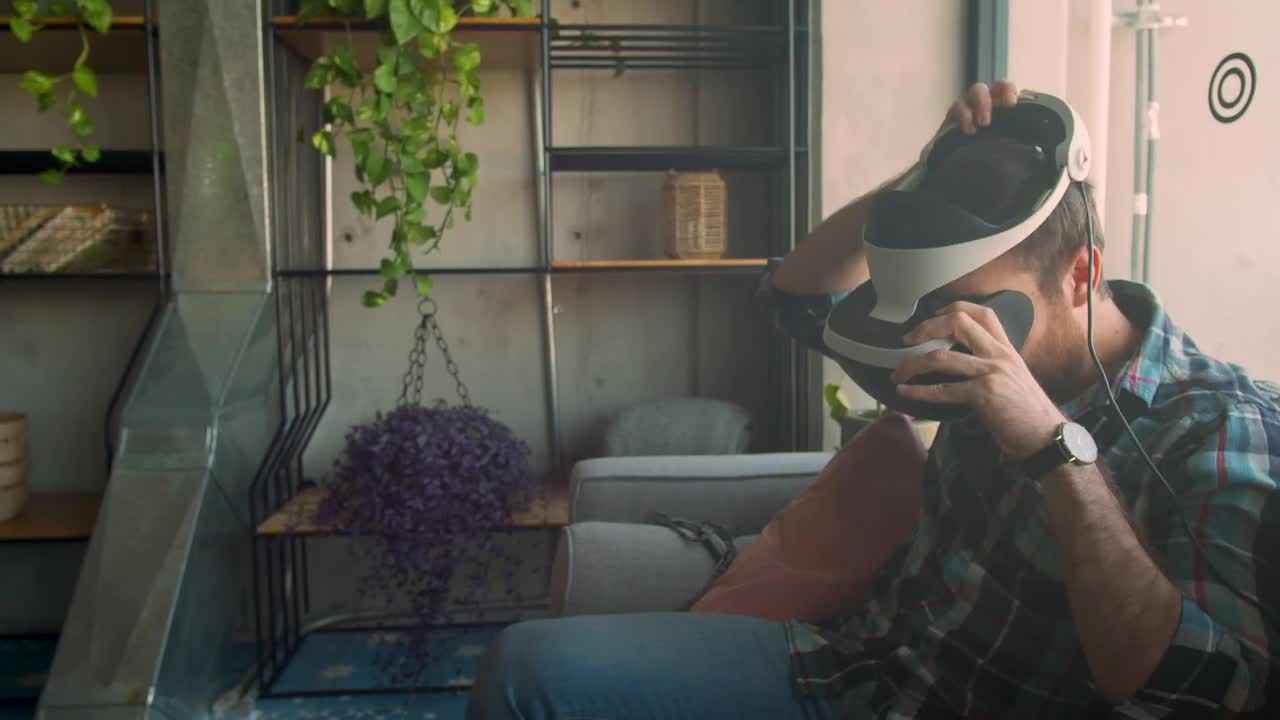 Stock Footage Virtual Reality Glasses Worn By A Man Live Wallpaper - Free Download